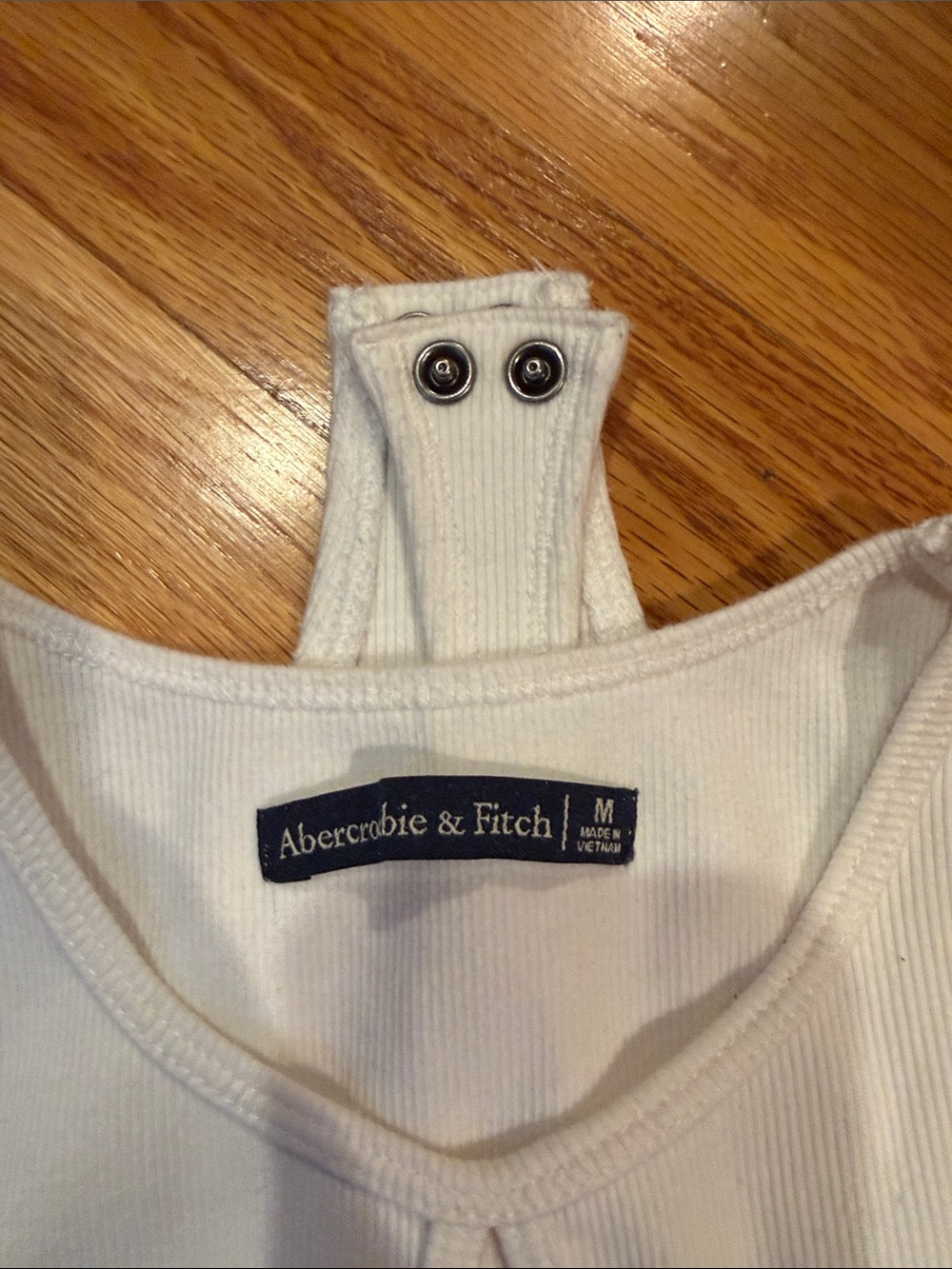 Abercrombie & Fitch White Ribbed Keyhole Halter Bodysuit - Picture 2 of 3